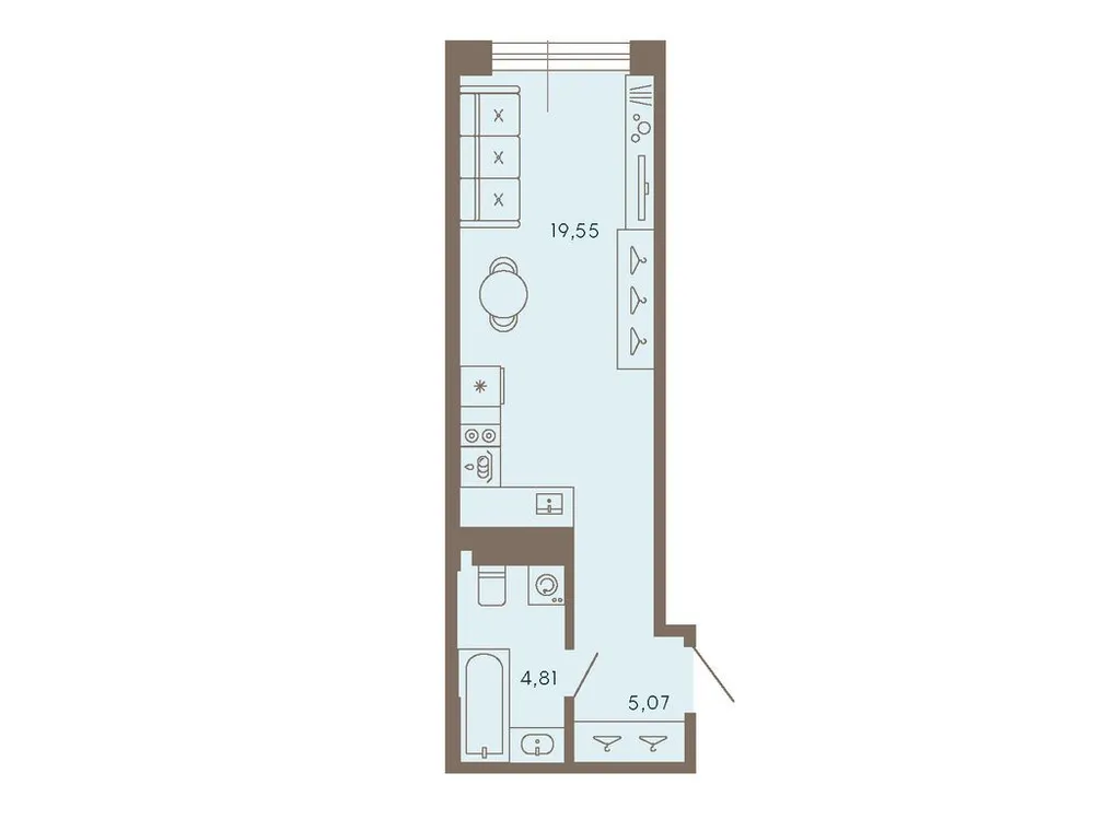 Продается 1-комнатная квартира, 29,4 м² - Фото 1