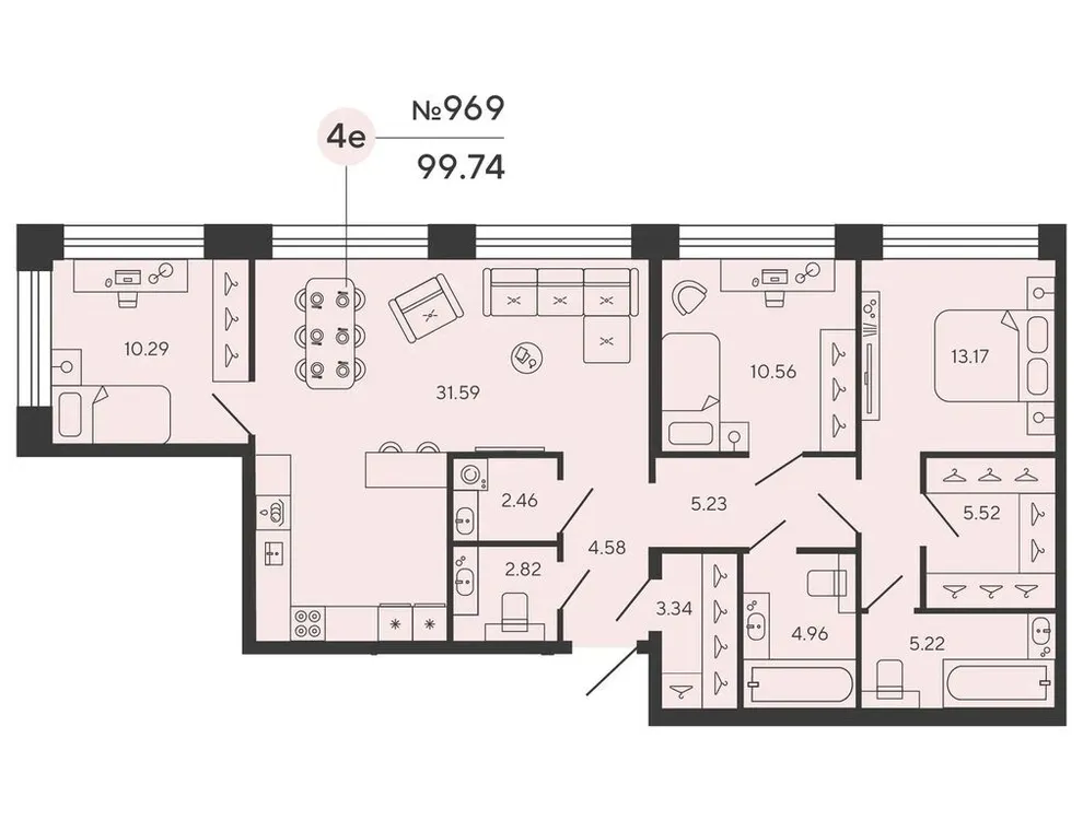 Продается 3-комнатная квартира, 99,7 м² - Фото 1