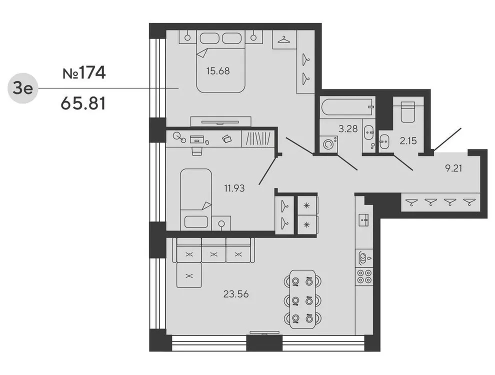 Продается 2-комнатная квартира, 65,8 м² - Фото 1