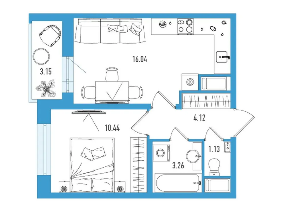 Продается 1-комнатная квартира, 36,6 м² - Фото 1
