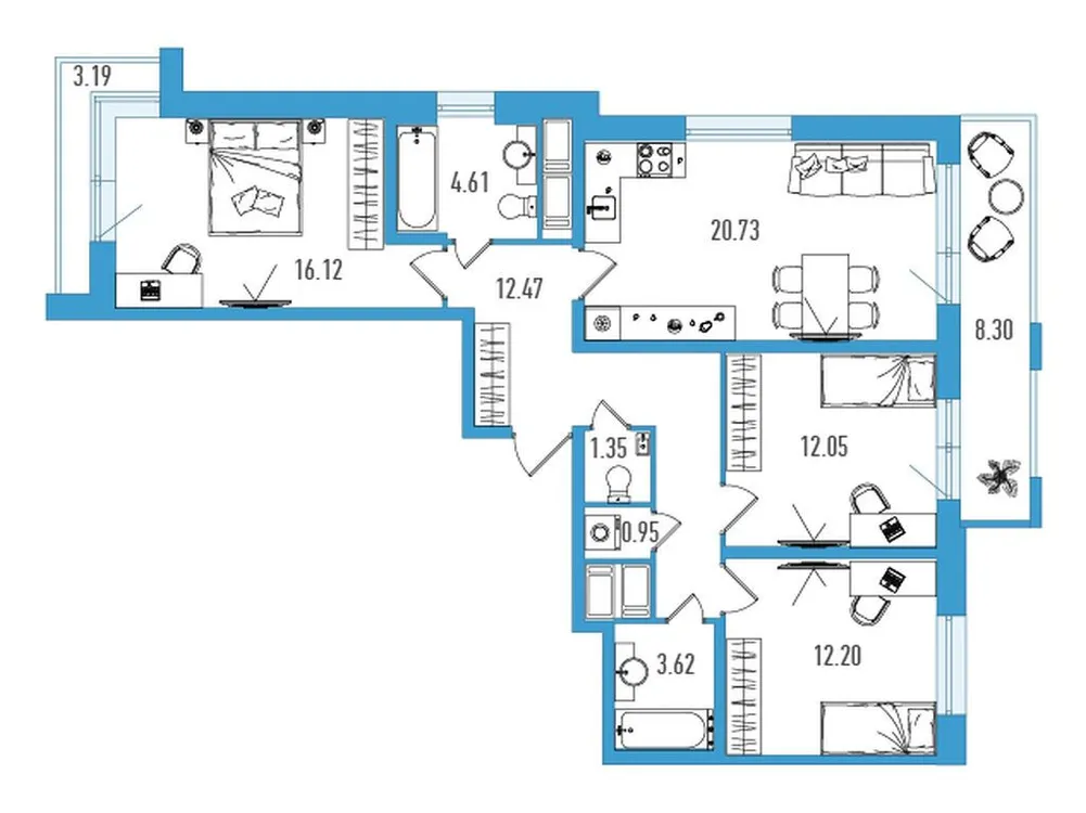 Продается 3-комнатная квартира, 88,2 м² - Фото 1