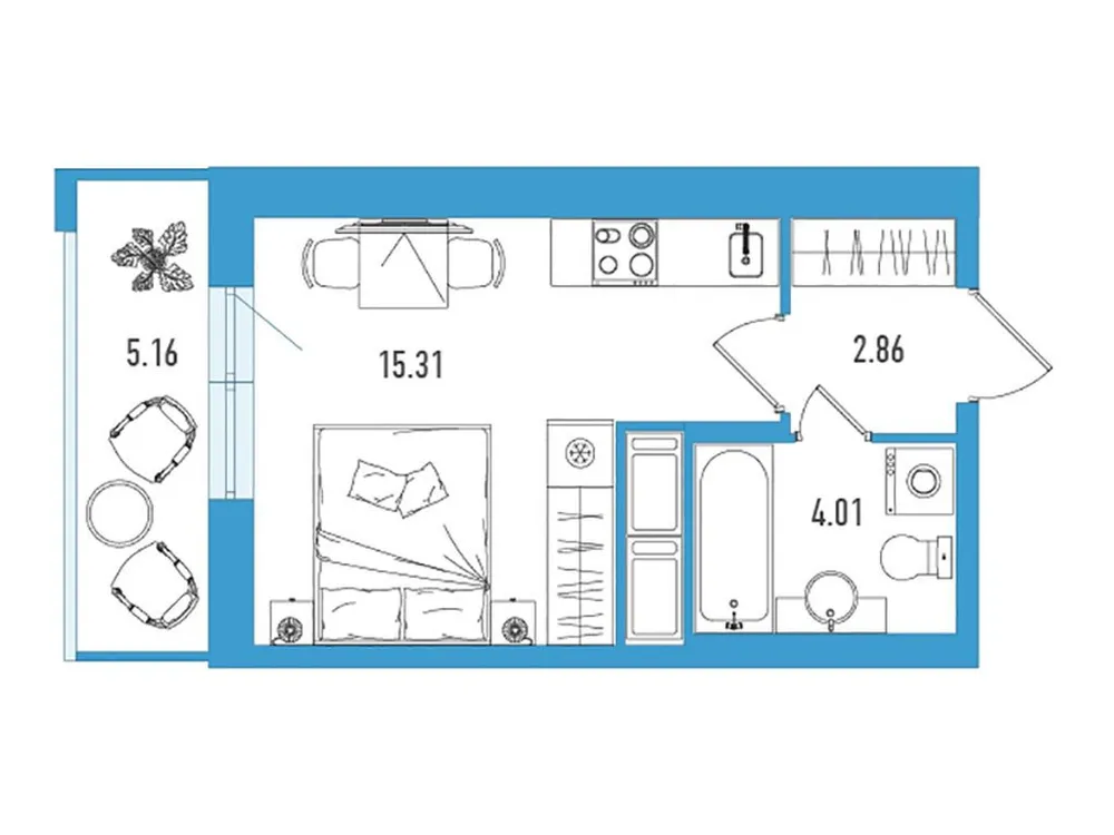 Продается студия, 23,7 м² - Фото 1