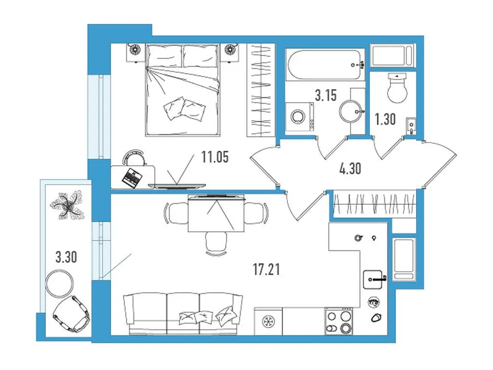 Продается 1-комнатная квартира, 38 м² - Фото 1