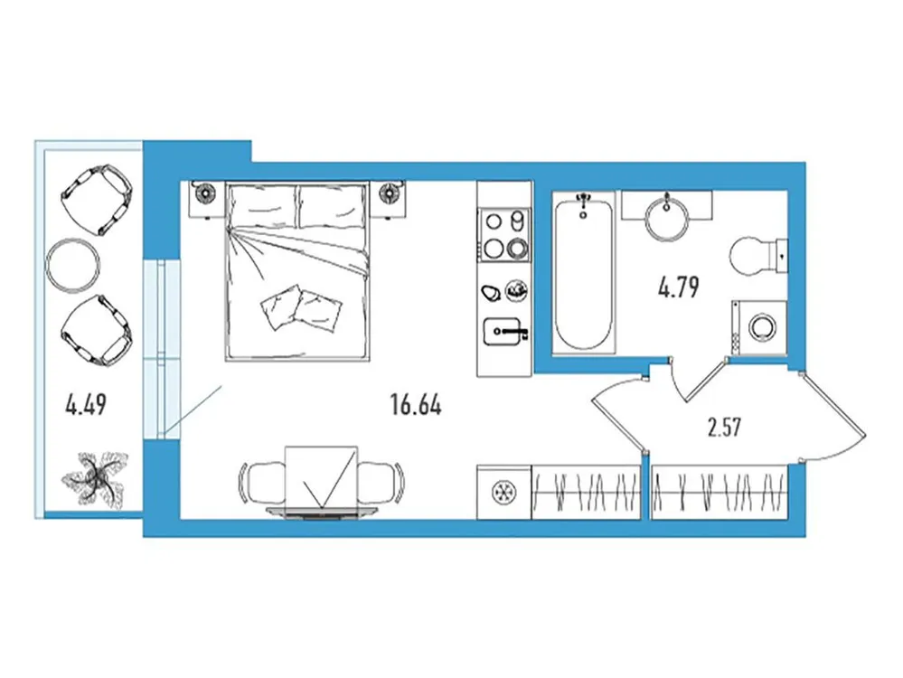 Продается студия, 25,4 м² - Фото 1