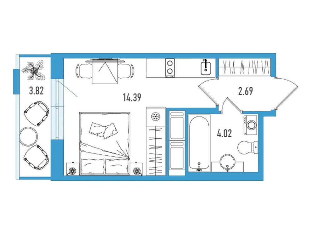 Продается студия, 22,3 м² - Фото 1