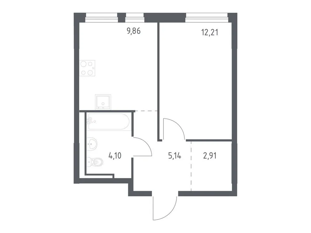 Продается 1-комнатная квартира, 34,2 м² - Фото 3