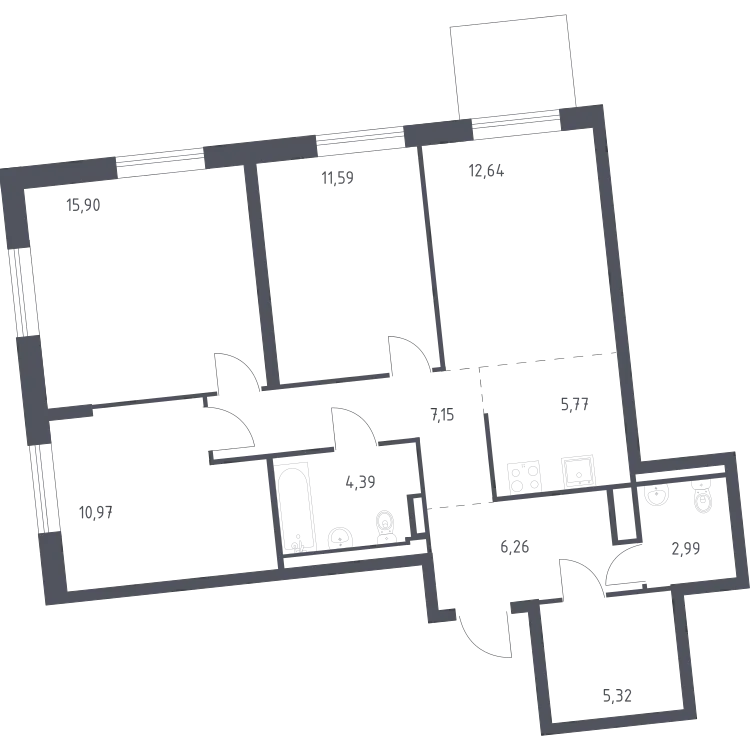 Продается 3-комнатная квартира, 83 м² - Фото 2