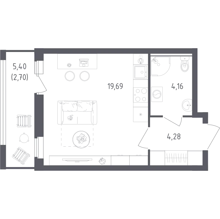 Продается студия, 30,8 м² - Фото 2