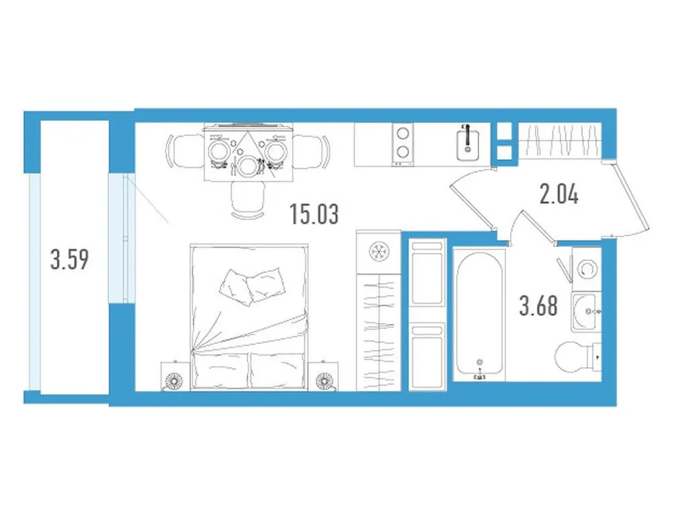 Продается студия, 21,8 м² - Фото 1