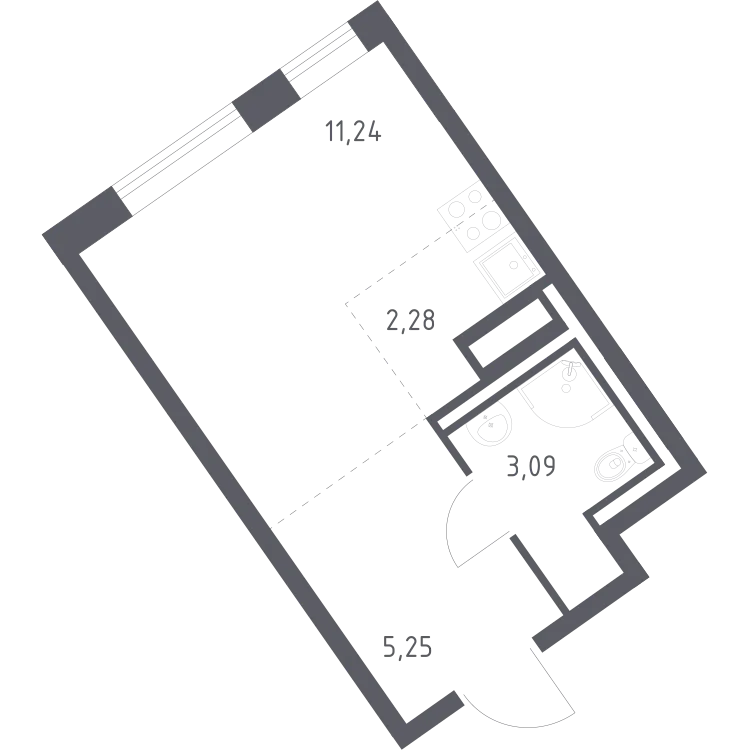 Продается студия, 21,9 м² - Фото 2