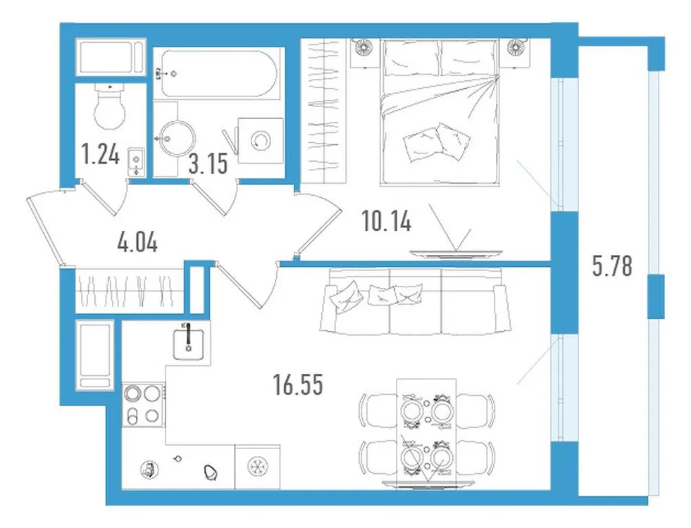 Продается 1-комнатная квартира, 36,9 м² - Фото 1
