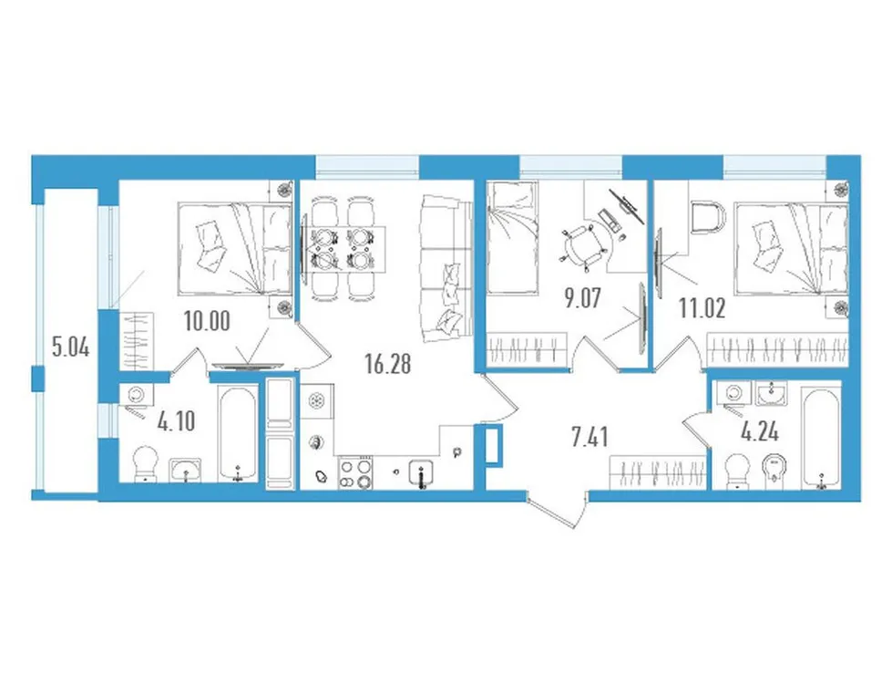 Продается 3-комнатная квартира, 63,6 м² - Фото 1