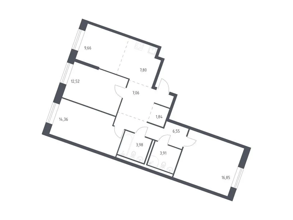 Продается 3-комнатная квартира, 84,5 м² - Фото 1