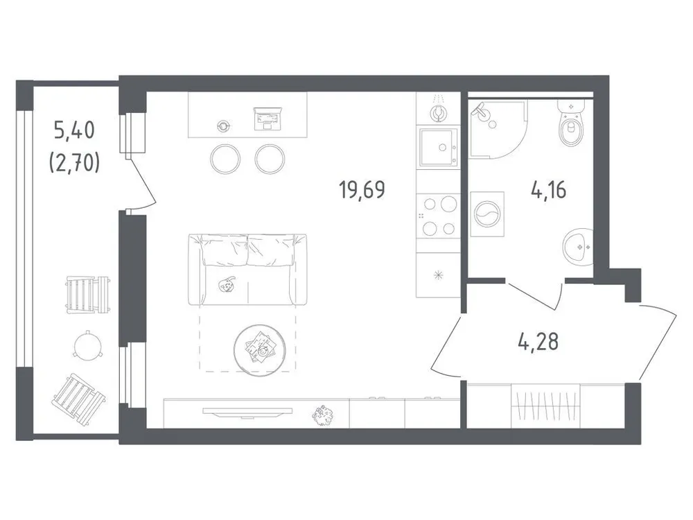 Продается студия, 30,8 м² - Фото 1