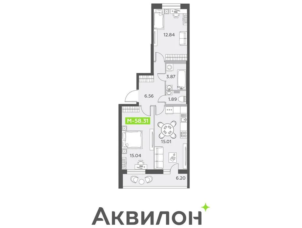 Продается 3-комнатная квартира, 58,3 м² - Фото 1