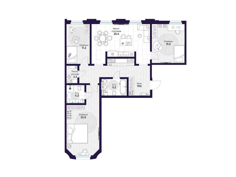 Продается 3-комнатная квартира, 105,5 м² - Фото 1