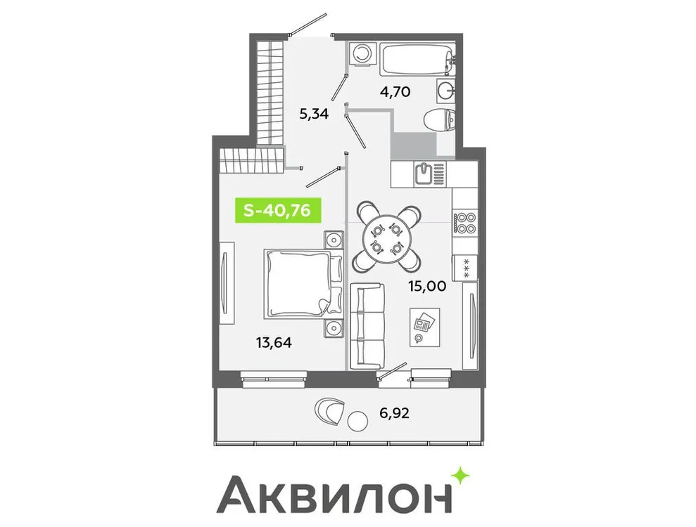 Продается 2-комнатная квартира, 40,8 м² - Фото 1