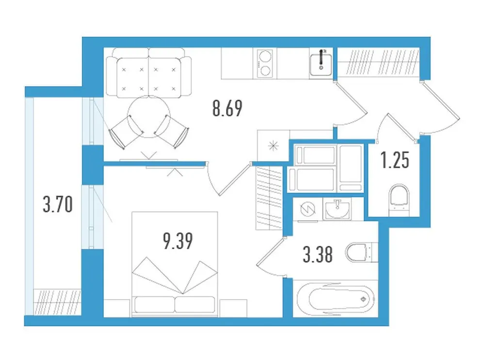 Продается 1-комнатная квартира, 26,4 м² - Фото 2