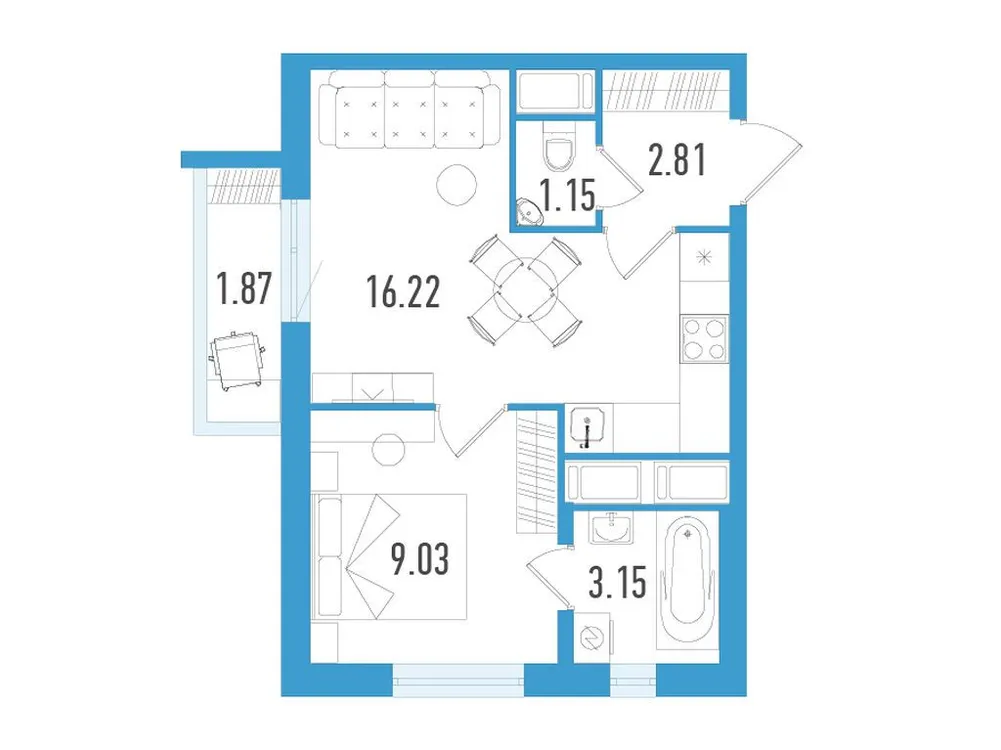 Продается 1-комнатная квартира, 32,9 м² - Фото 2