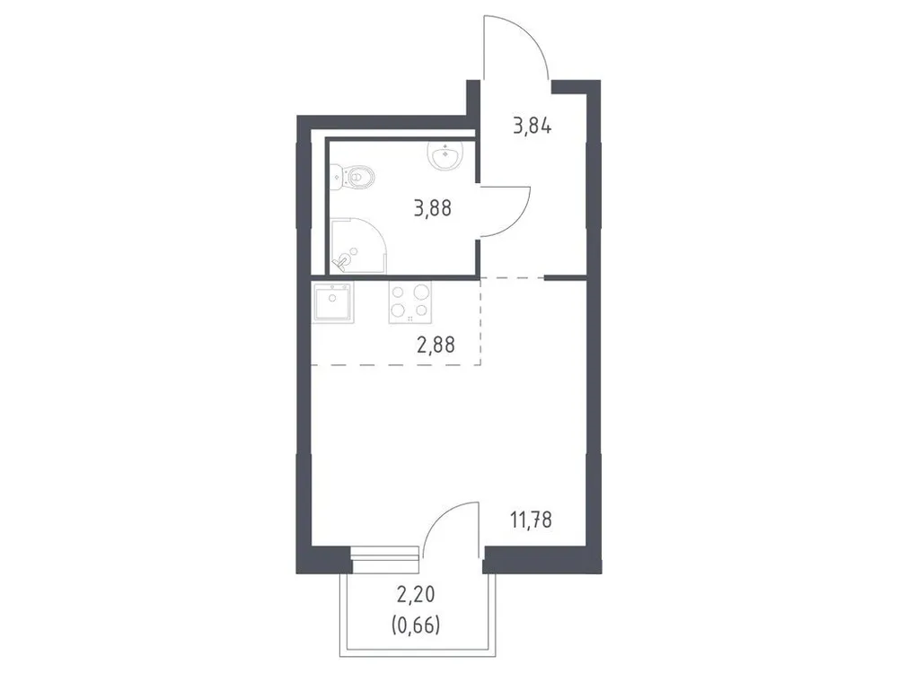 Продается студия, 23 м² - Фото 2