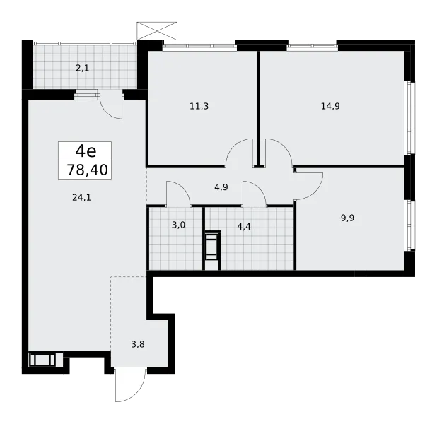 Продается 3-комнатная квартира, 79 м² - Фото 2