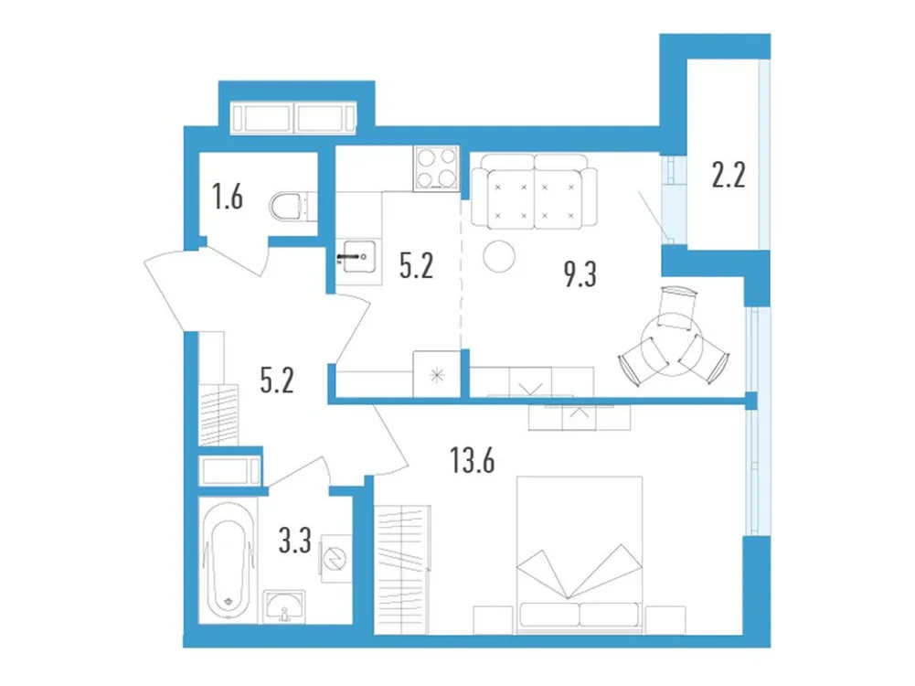 Продается 2-комнатная квартира, 39,3 м² - Фото 1
