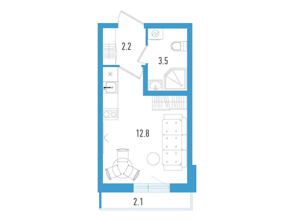 Продается студия, 19,1 м² - Фото 1