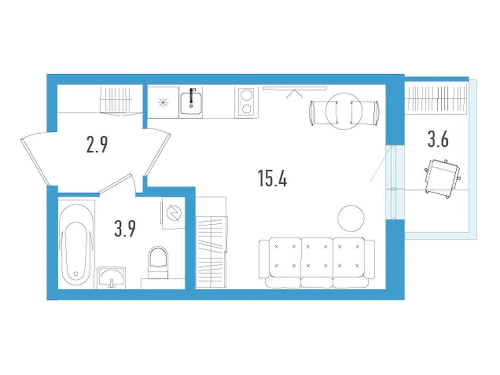 Продается студия, 23,3 м² - Фото 1