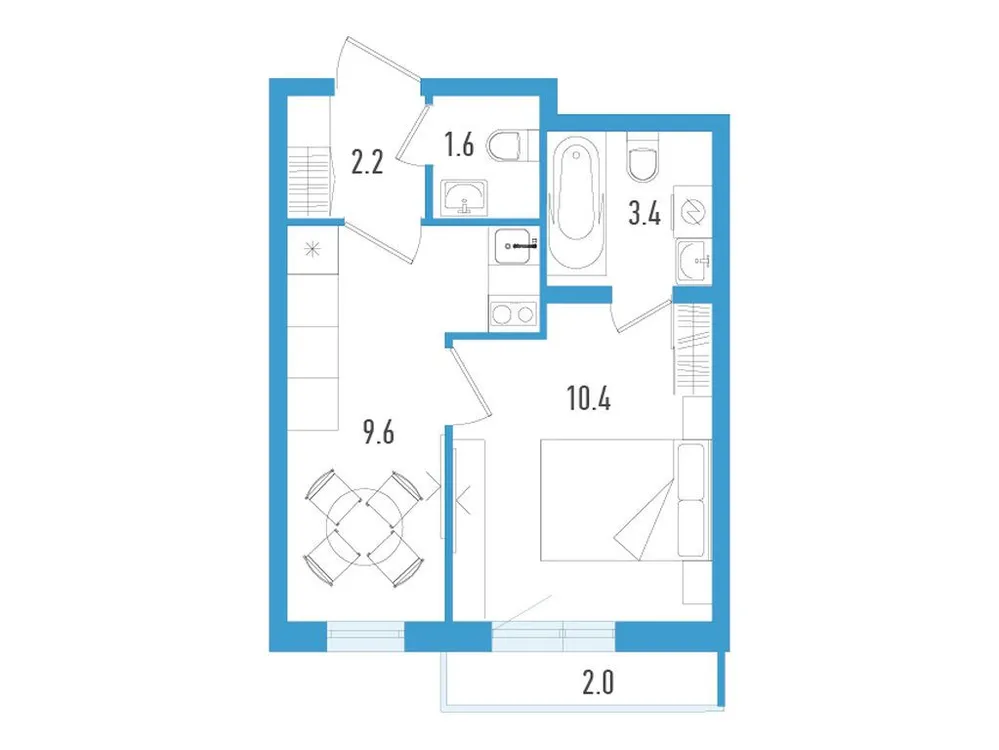 Продается 1-комнатная квартира, 27,8 м² - Фото 1