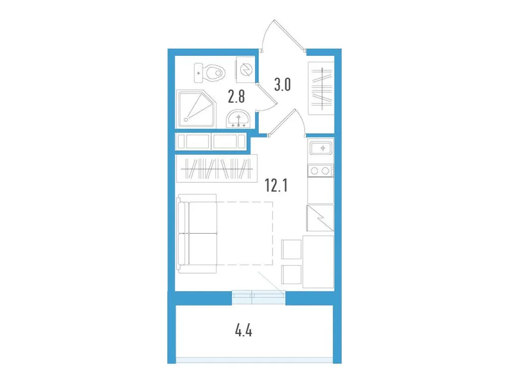 Продается студия, 19,2 м² - Фото 1