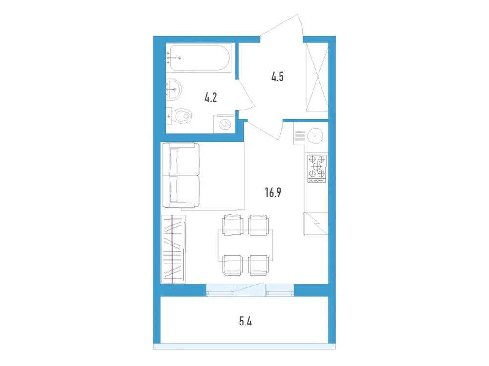 Продается студия, 27,2 м² - Фото 1