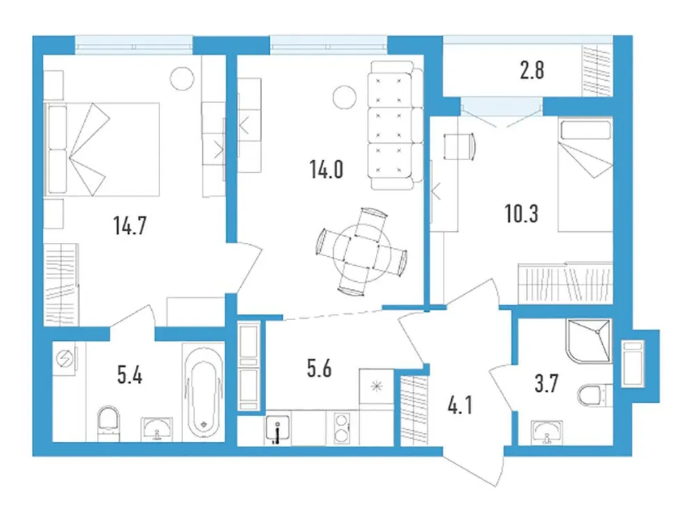 Продается 3-комнатная квартира, 59,2 м² - Фото 1