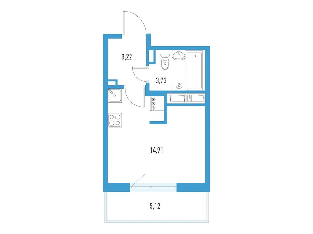 Продается студия, 23,4 м² - Фото 1