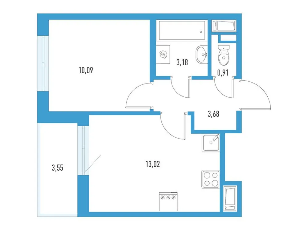 Продается 1-комнатная квартира, 32,7 м² - Фото 1