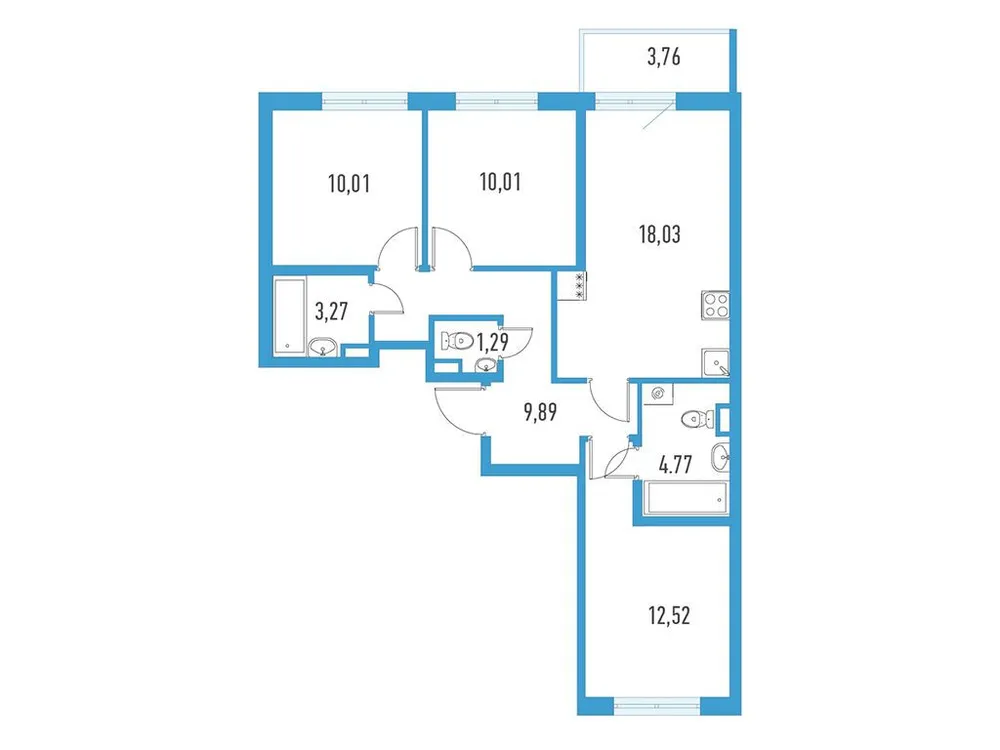 Продается 3-комнатная квартира, 70,9 м² - Фото 1