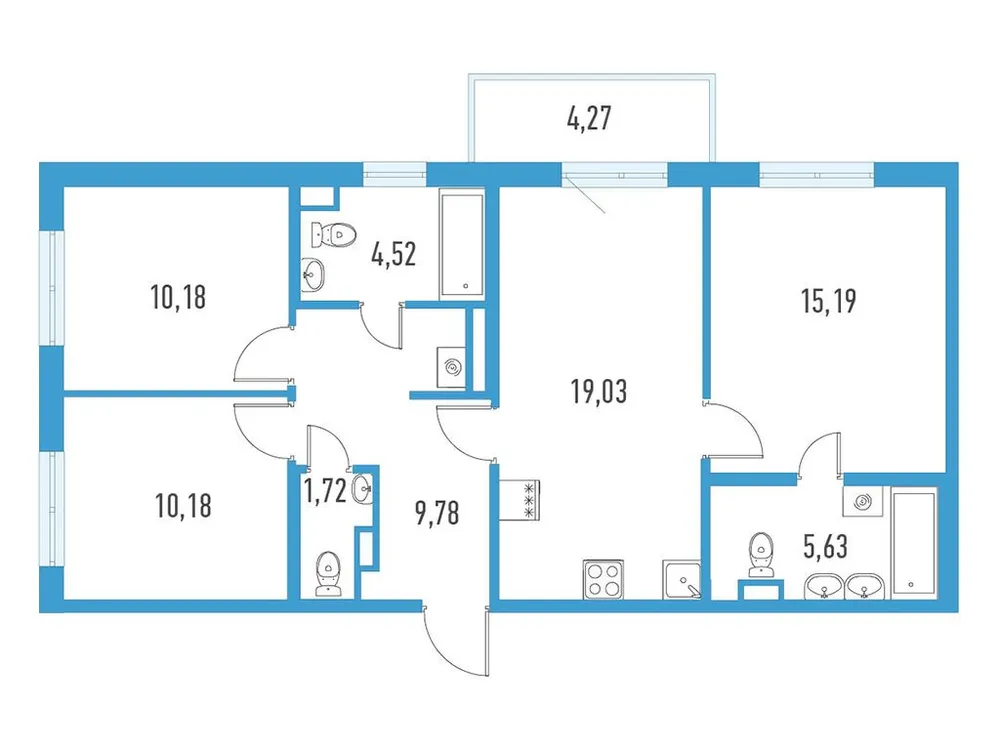 Продается 3-комнатная квартира, 77,5 м² - Фото 1
