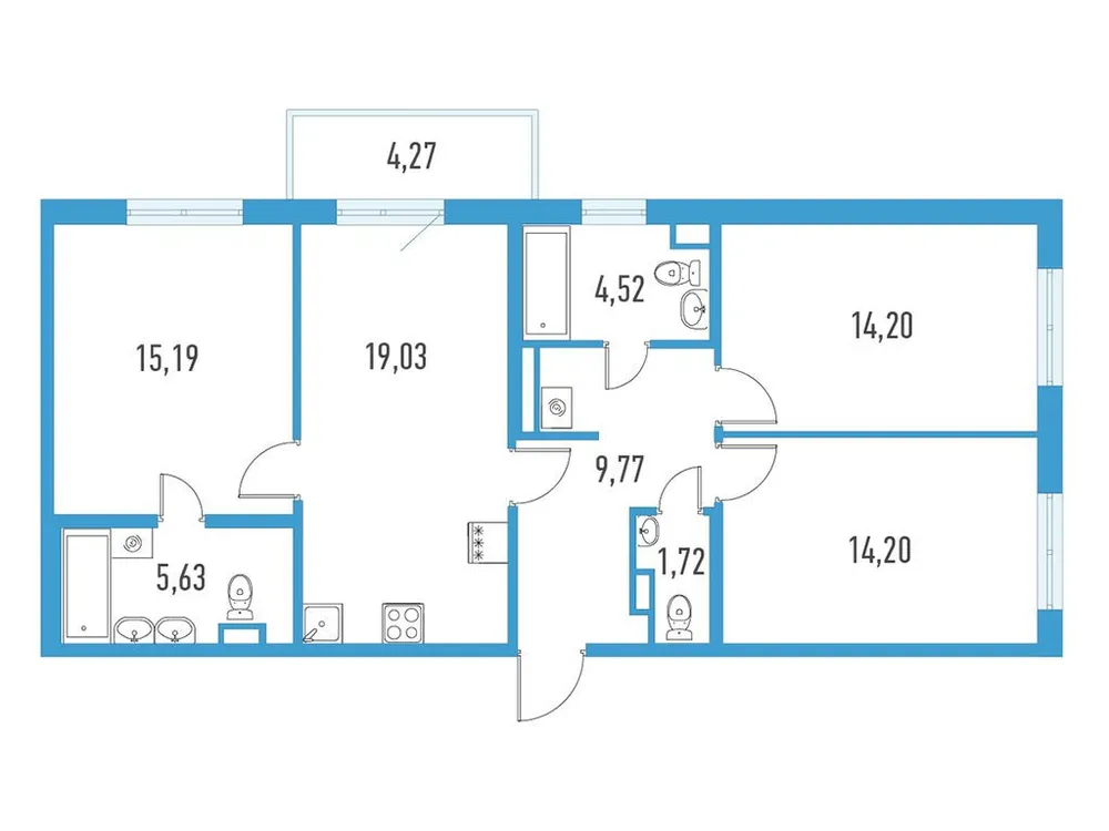Продается 3-комнатная квартира, 85,5 м² - Фото 1