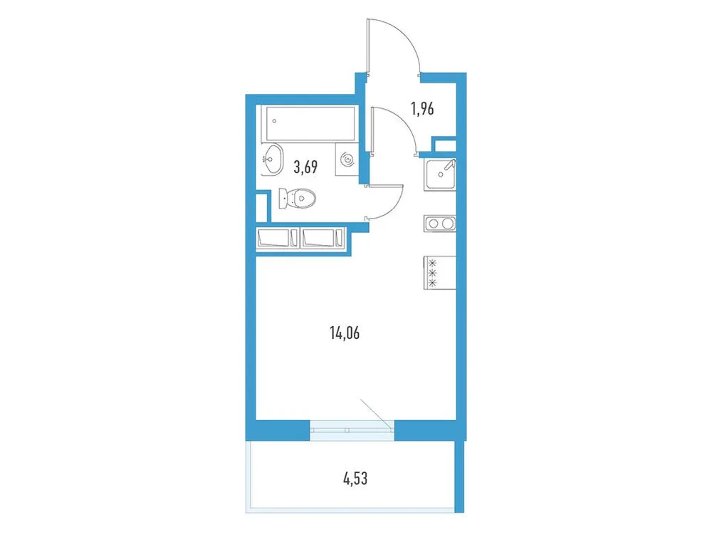 Продается студия, 21,1 м² - Фото 1