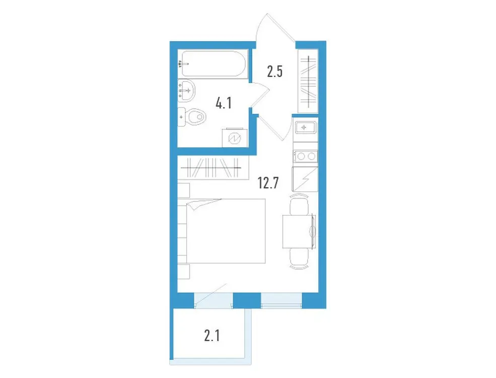 Продается студия, 19,9 м² - Фото 1