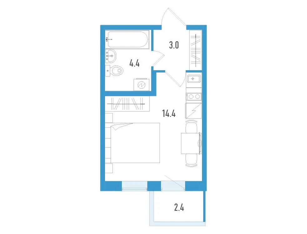 Продается студия, 22,5 м² - Фото 1