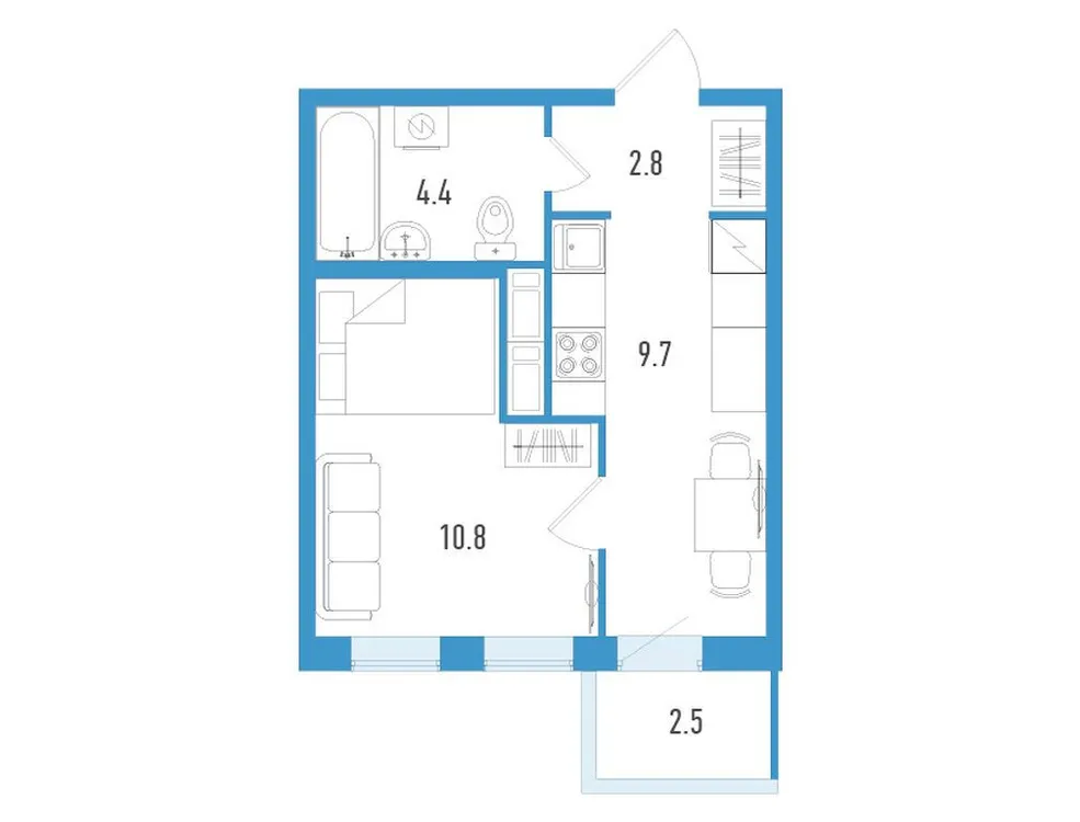 Продается 1-комнатная квартира, 28,5 м² - Фото 1