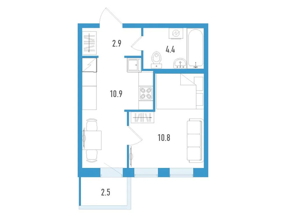 Продается 1-комнатная квартира, 29,8 м² - Фото 1