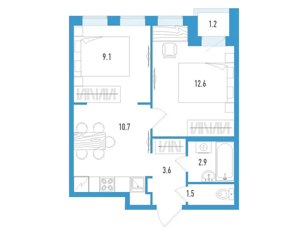 Продается 2-комнатная квартира, 41 м² - Фото 1