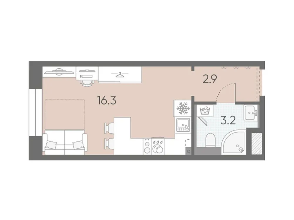 Продается студия, 22,4 м² - Фото 1