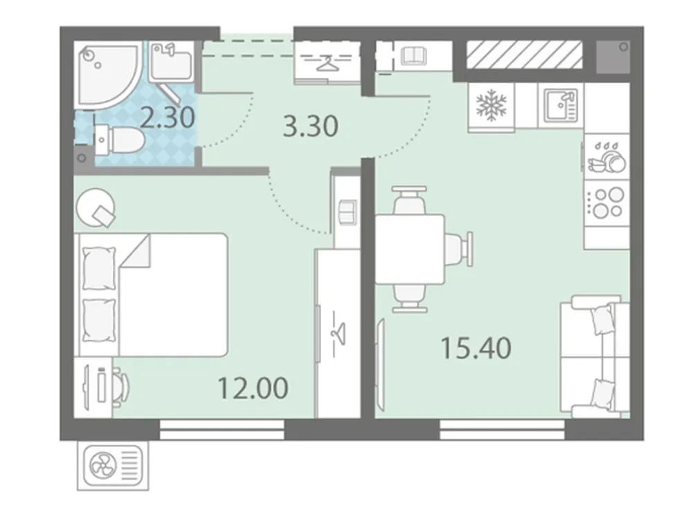 Продается 1-комнатная квартира, 33 м² - Фото 1