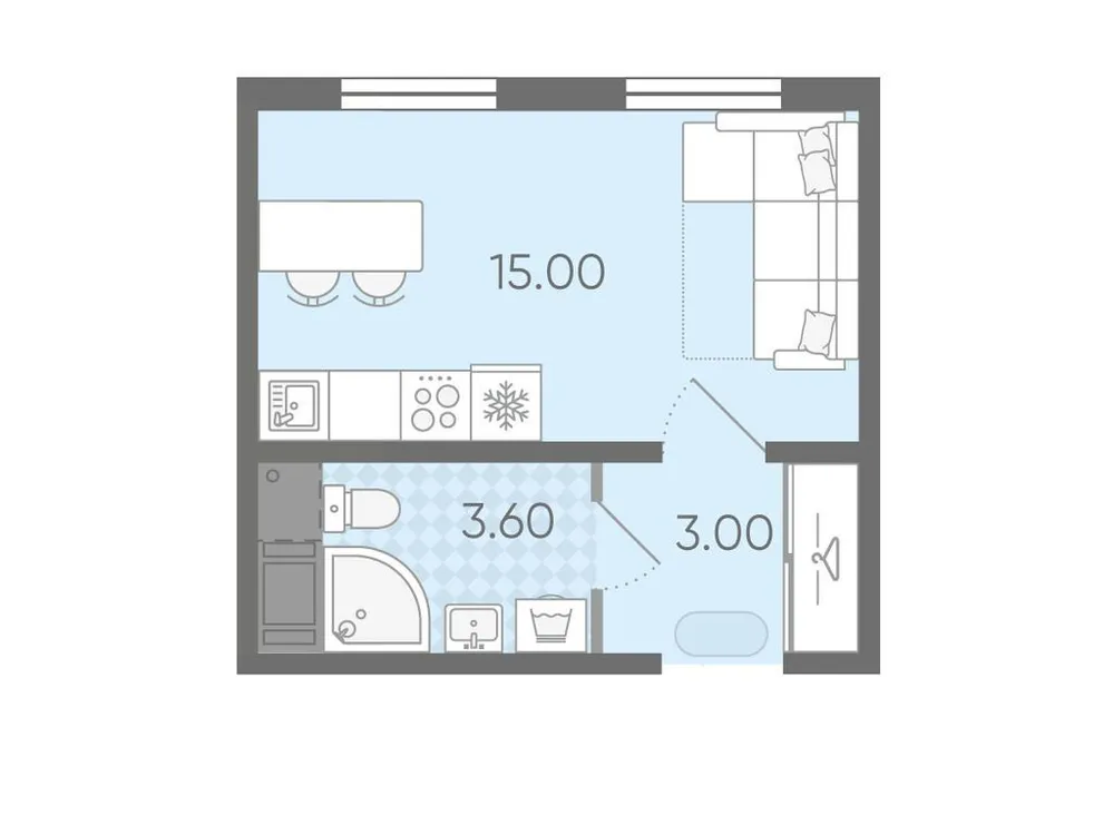 Продается студия, 21,6 м² - Фото 1