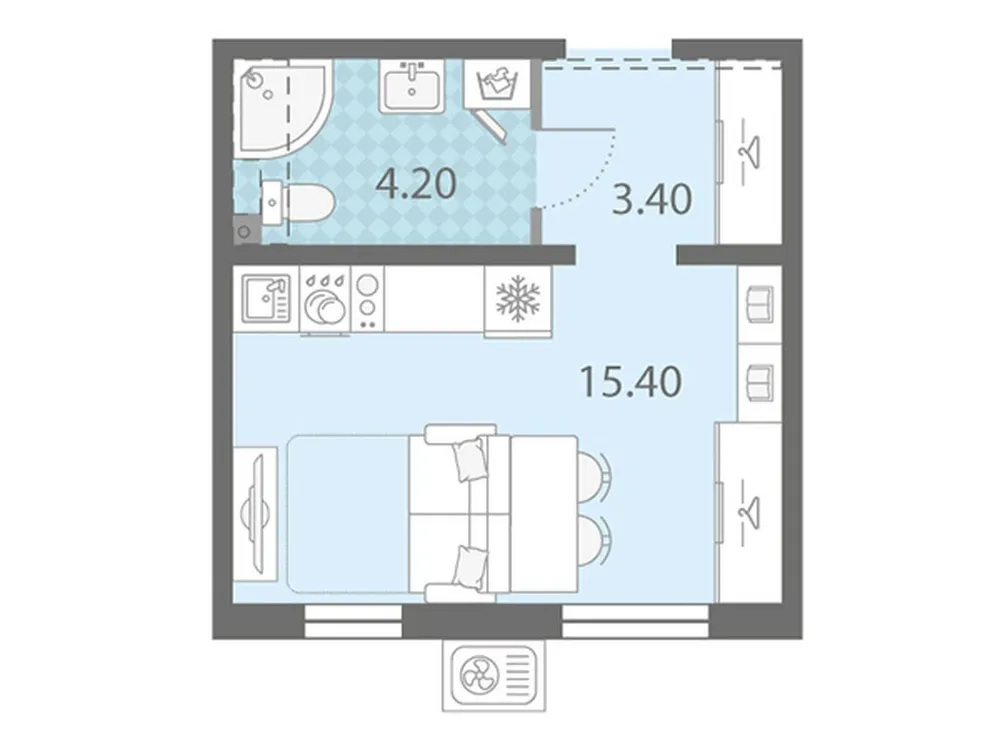 Продается студия, 23 м² - Фото 1
