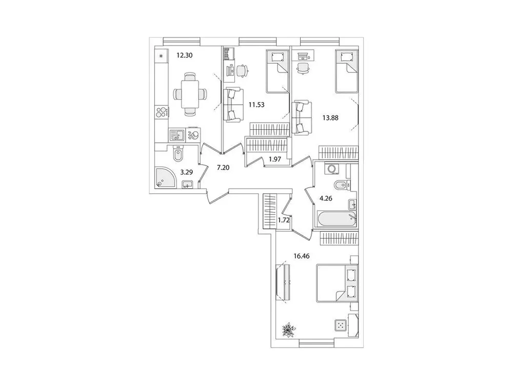 Продается 3-комнатная квартира, 72,6 м² - Фото 1