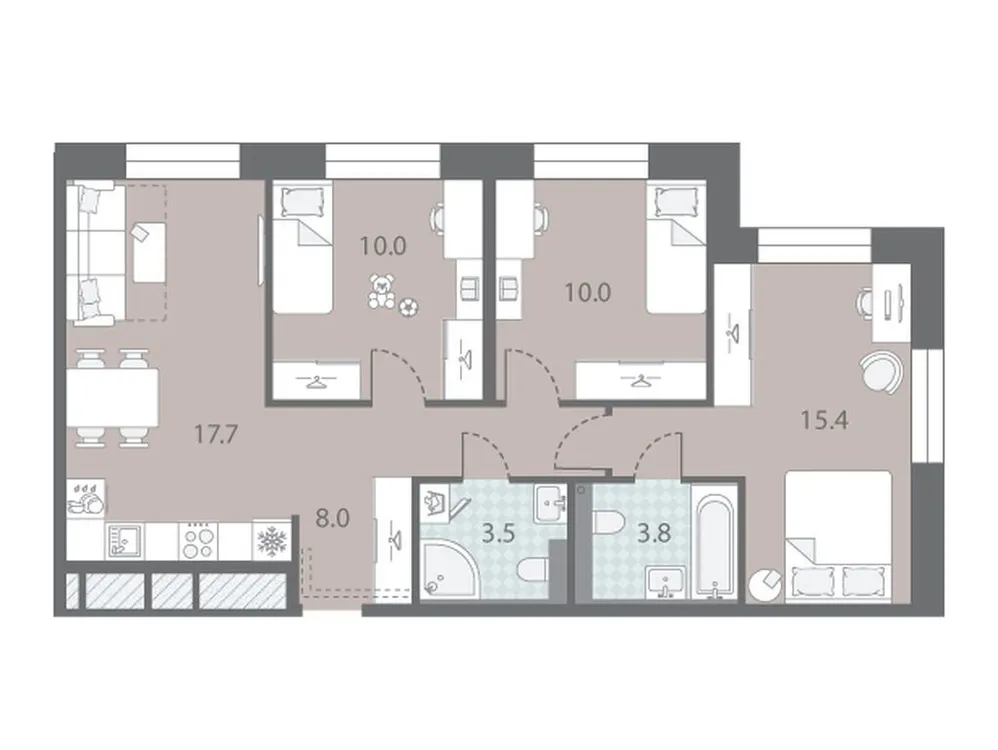 Продается 3-комнатная квартира, 68,4 м² - Фото 1