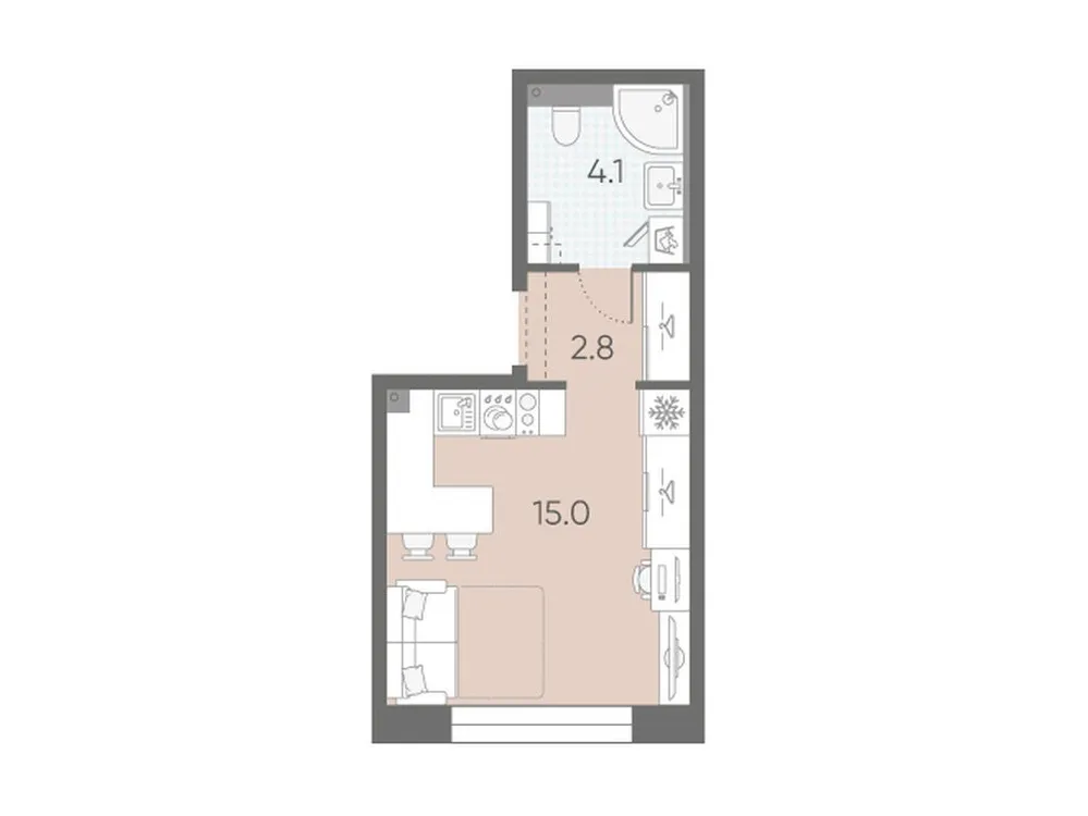 Продается студия, 21,9 м² - Фото 1